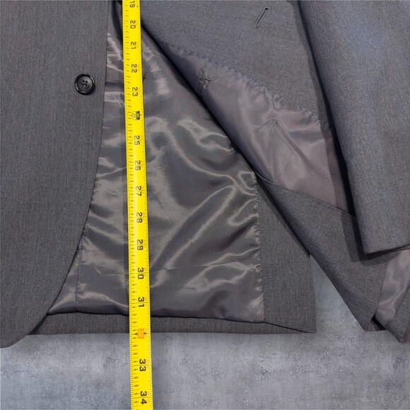STAFFORD Mens Two Piece Suit 2-Button Blazer Jacket 46L Pant 40Wx30 Gray Wool - Picture 6 of 16